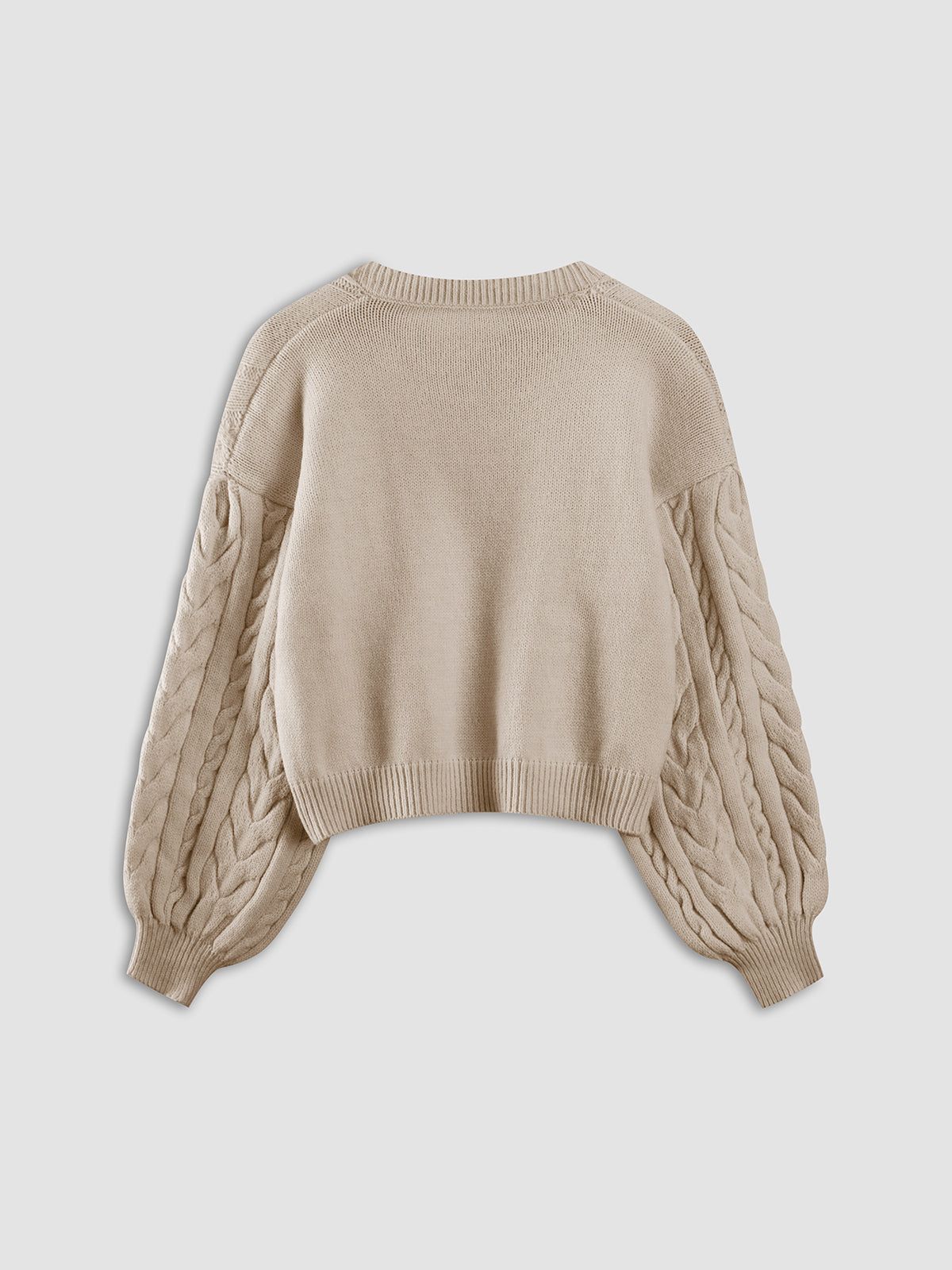 Solid Cable Knit Sweater sold by COMMENSE product image thumbnail 4