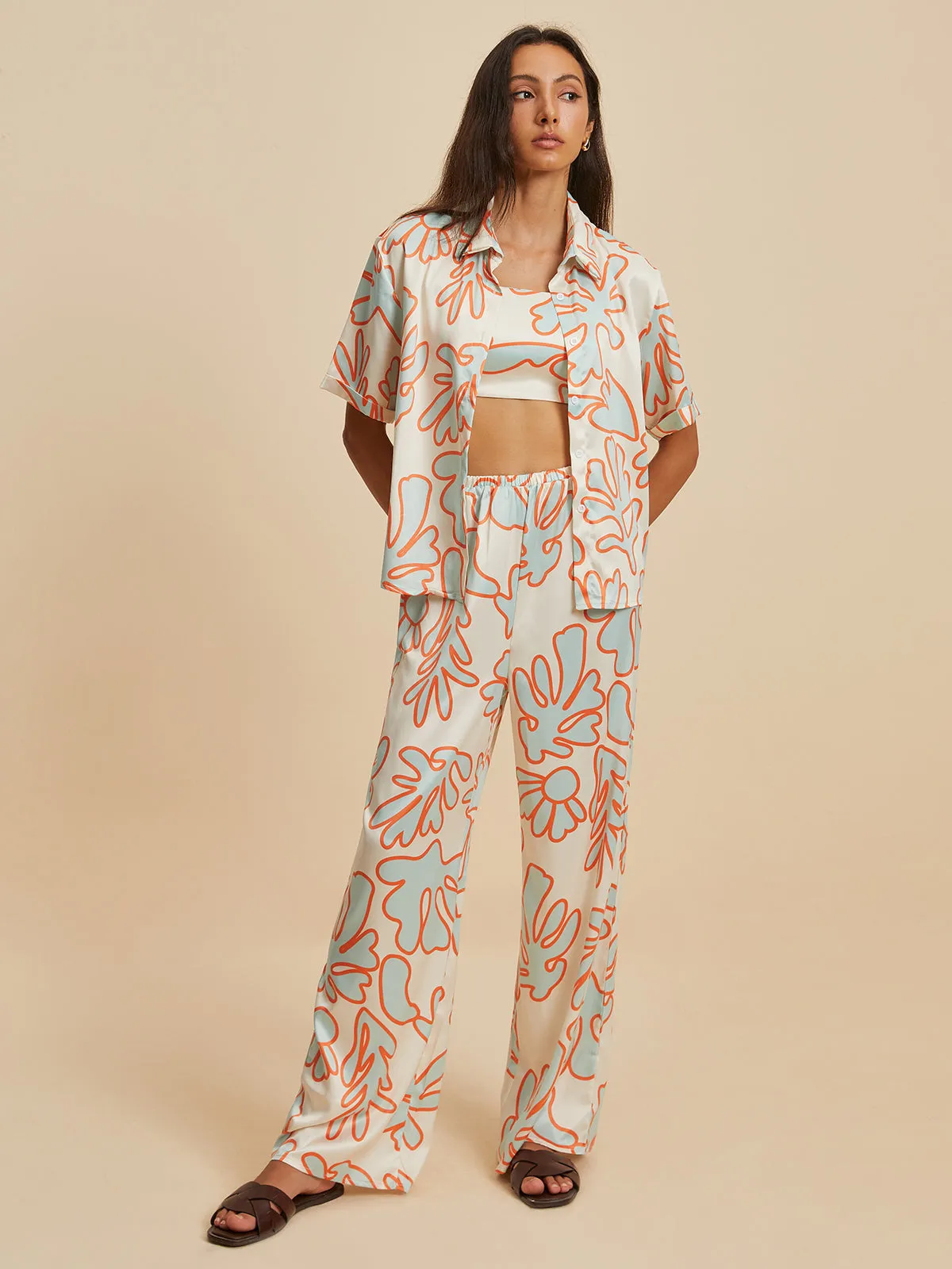 Print Button Pants Set sold by COMMENSE product image thumbnail 2