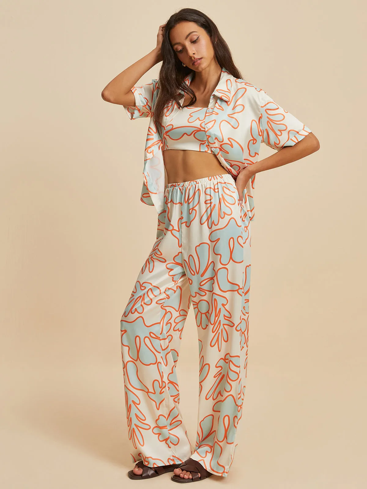 Print Button Pants Set sold by COMMENSE product image thumbnail 3