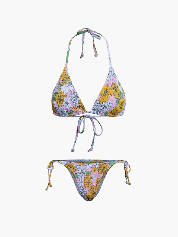 Floral Halter Tie Back Two Piece Bikini Bathing Suit sold by COMMENSE