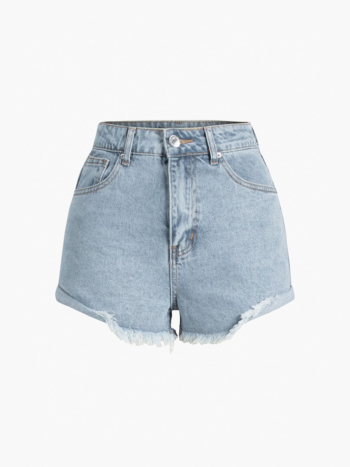 Fringed Denim Shorts sold by COMMENSE