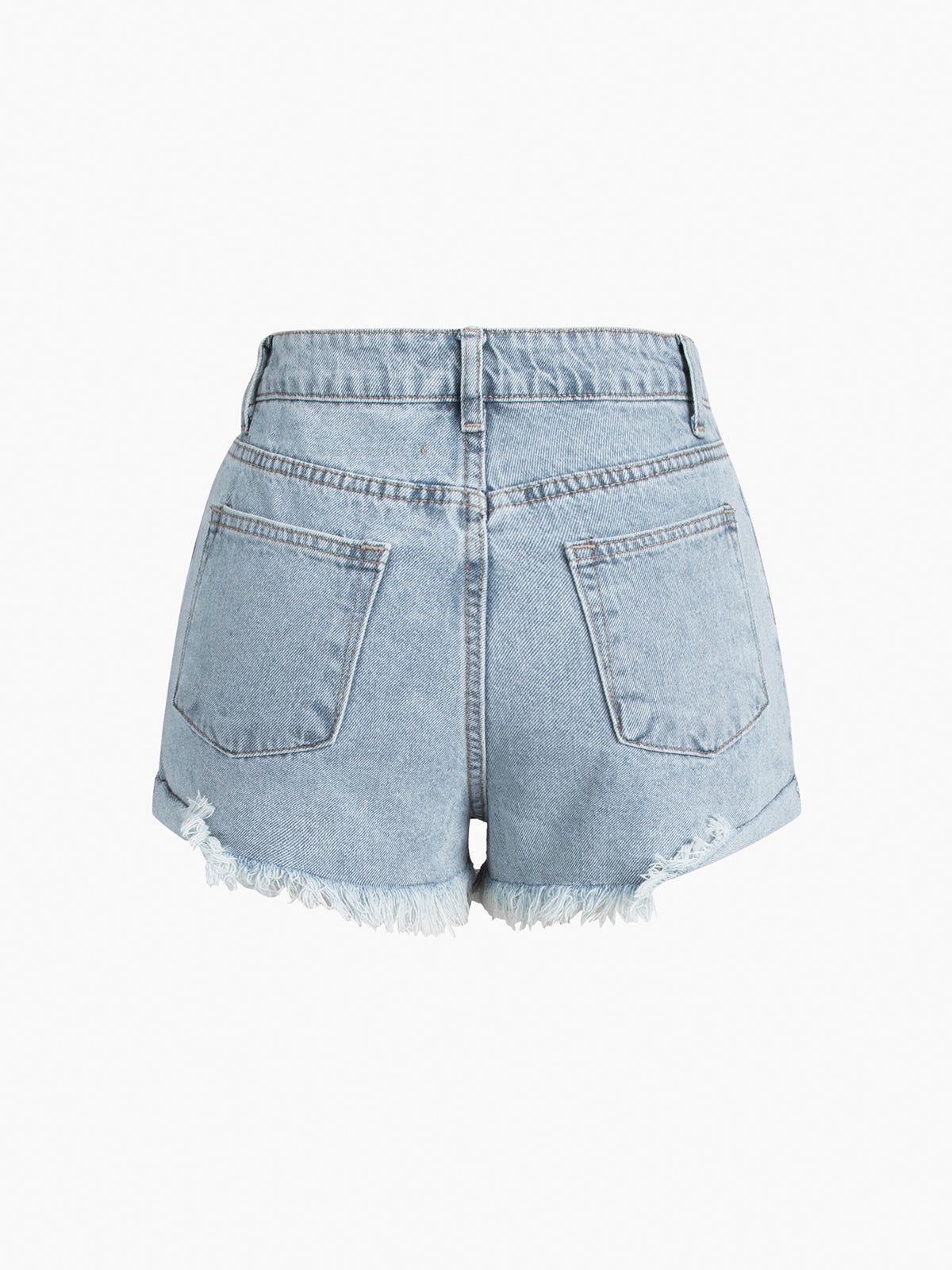 Fringed Denim Shorts sold by COMMENSE product image thumbnail 2