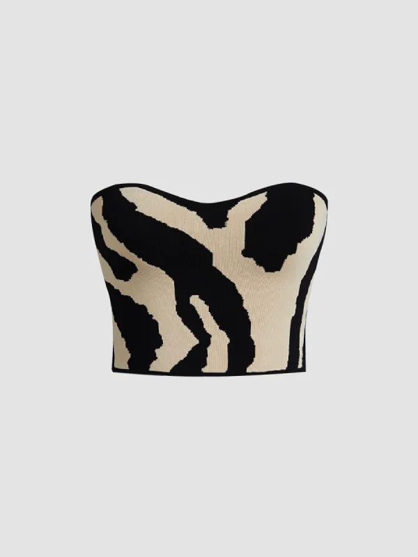 Zebra Print Tube Top sold by COMMENSE