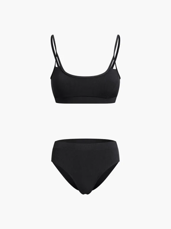 Adjustable Strap Two Piece Bikini Bathing Suit sold by COMMENSE