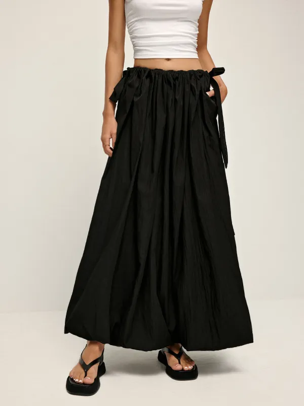 Drawstring Pleated Umbrella-Shaped Skirt sold by COMMENSE