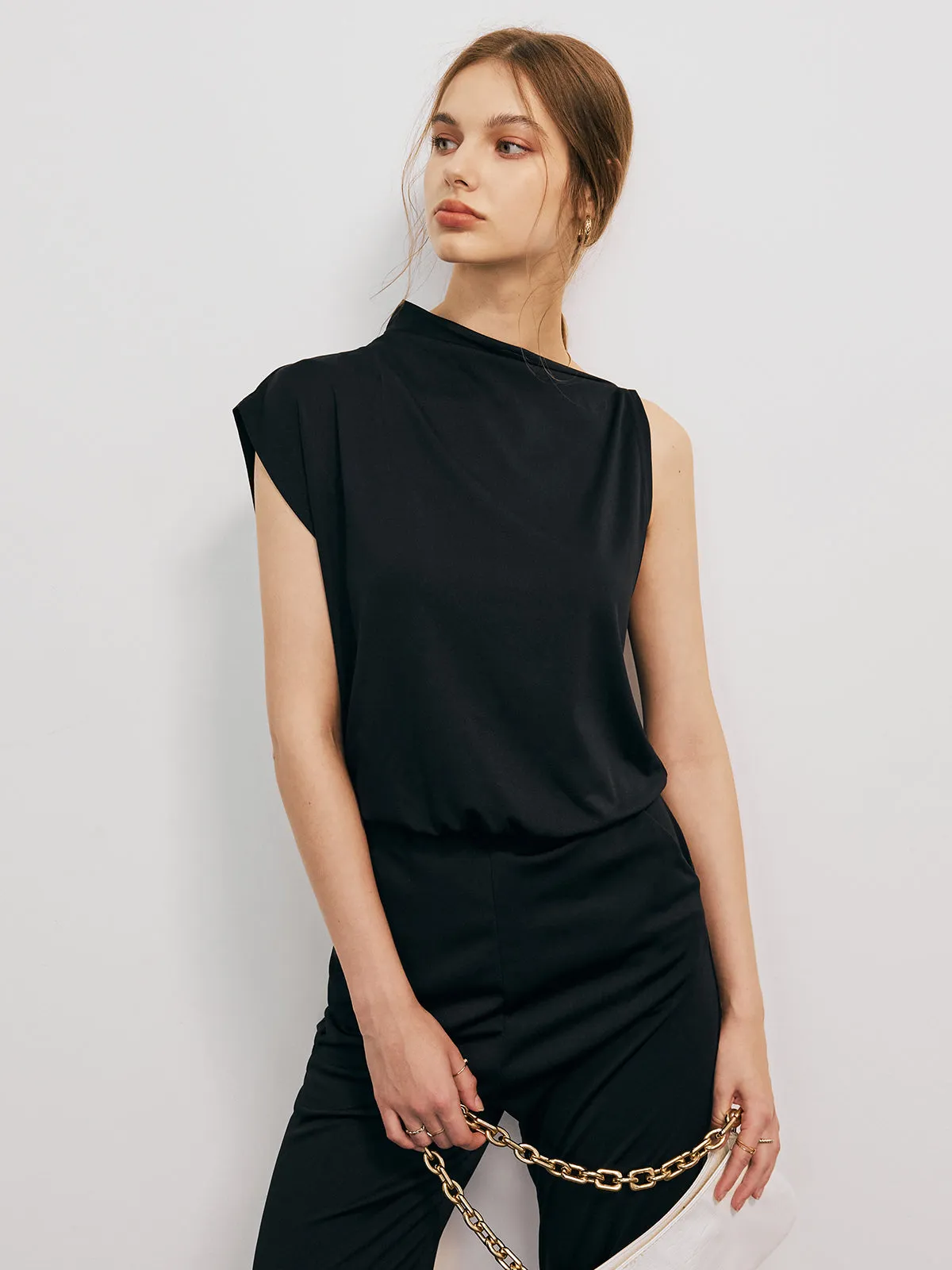 Elegant Asymmetrical Neck Backless Jumpsuit sold by COMMENSE product image thumbnail 5