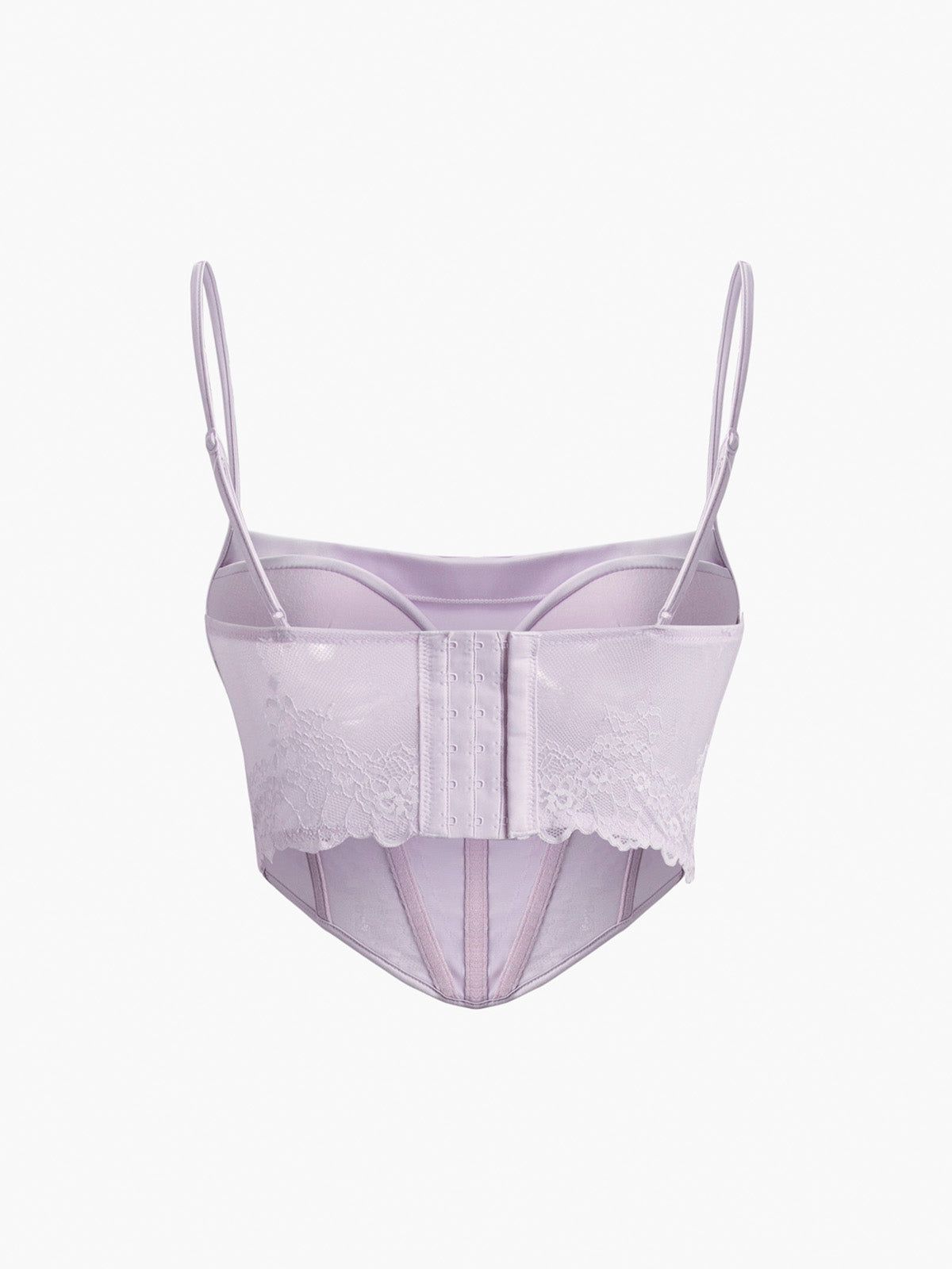 Lilac Floral Lace Crop Corset Top sold by COMMENSE product image thumbnail 2