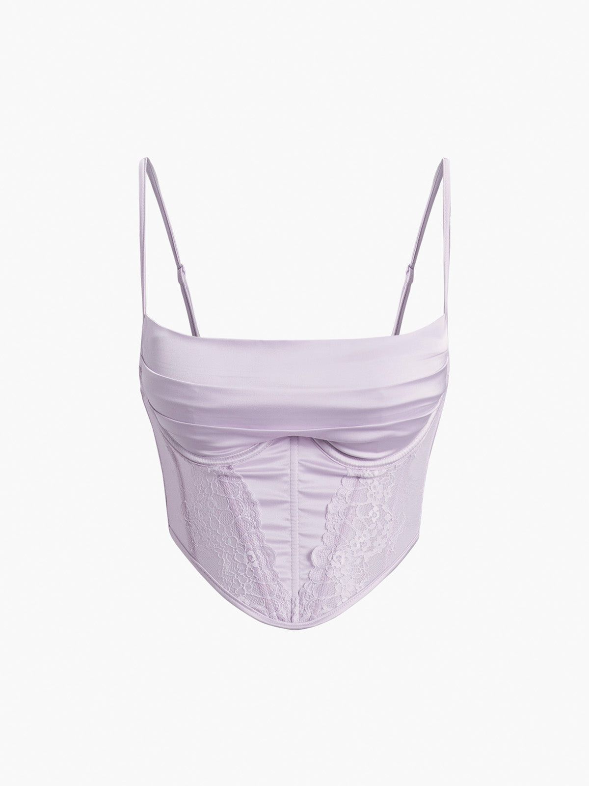Lilac Floral Lace Crop Corset Top sold by COMMENSE