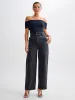Off-Shoulder Straight Neck T-Shirt sold by COMMENSE