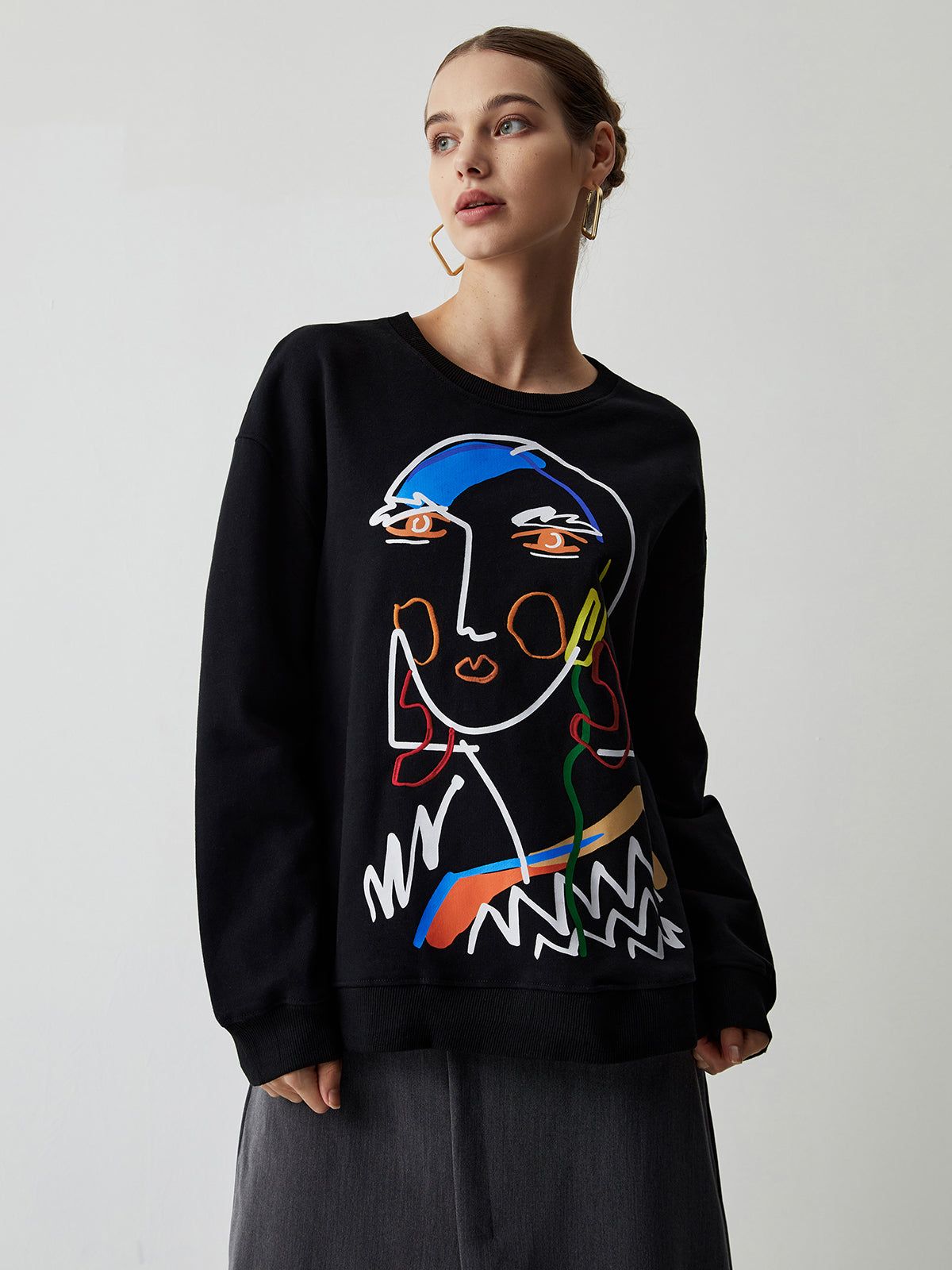 Embroidered Girl Sweatshirt sold by COMMENSE product image thumbnail 4