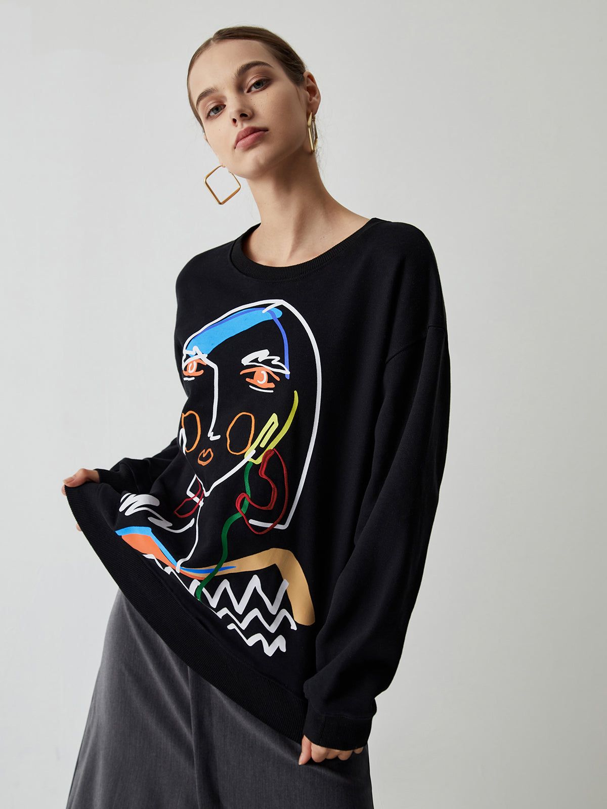 Embroidered Girl Sweatshirt sold by COMMENSE