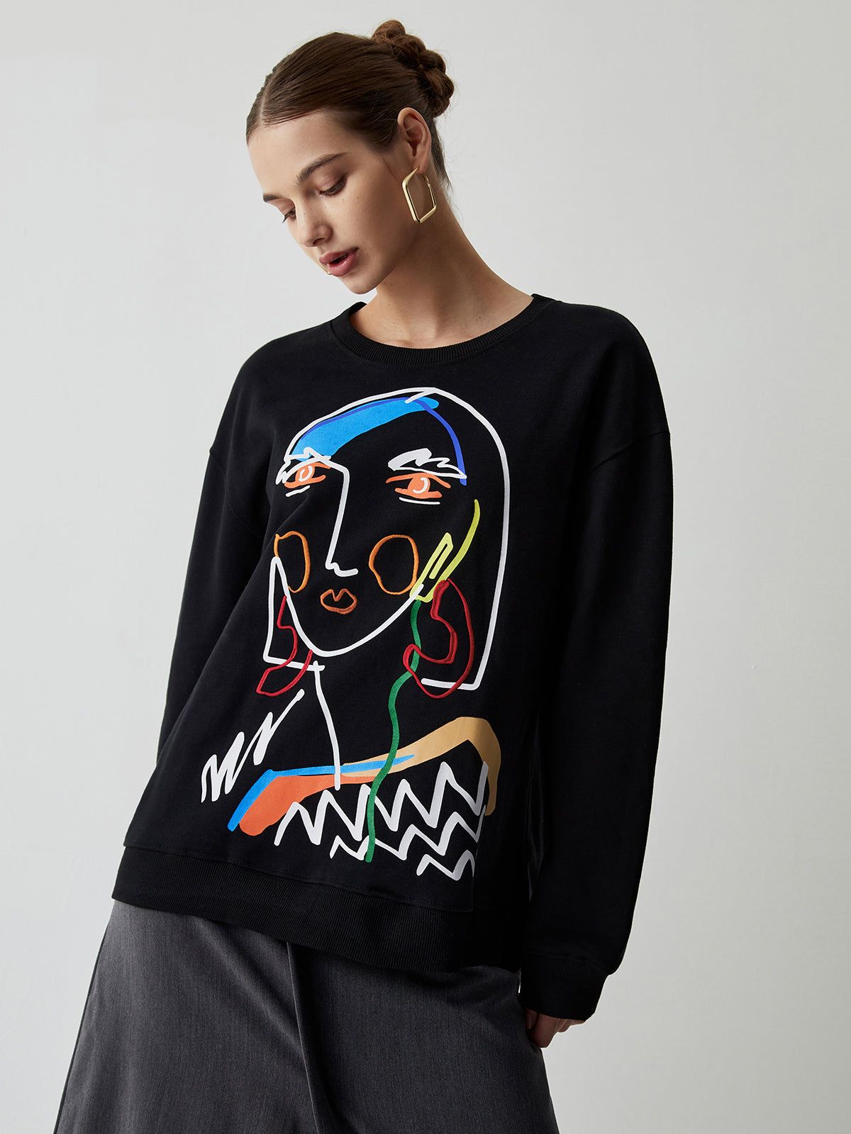 Embroidered Girl Sweatshirt sold by COMMENSE product image thumbnail 5