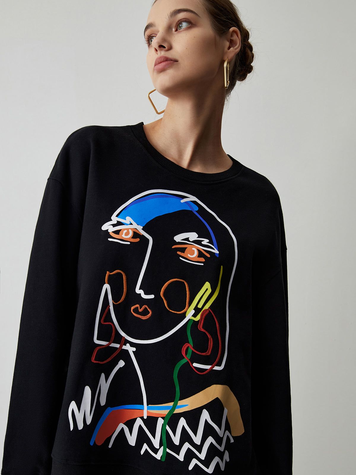 Embroidered Girl Sweatshirt sold by COMMENSE product image thumbnail 2