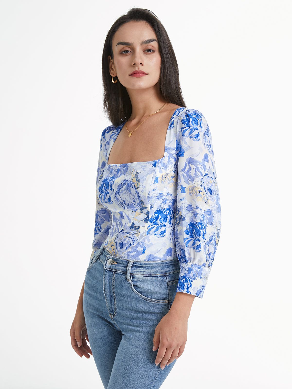Sweat Neck Long Sleeve Cloud Rose Top sold by COMMENSE product image thumbnail 4