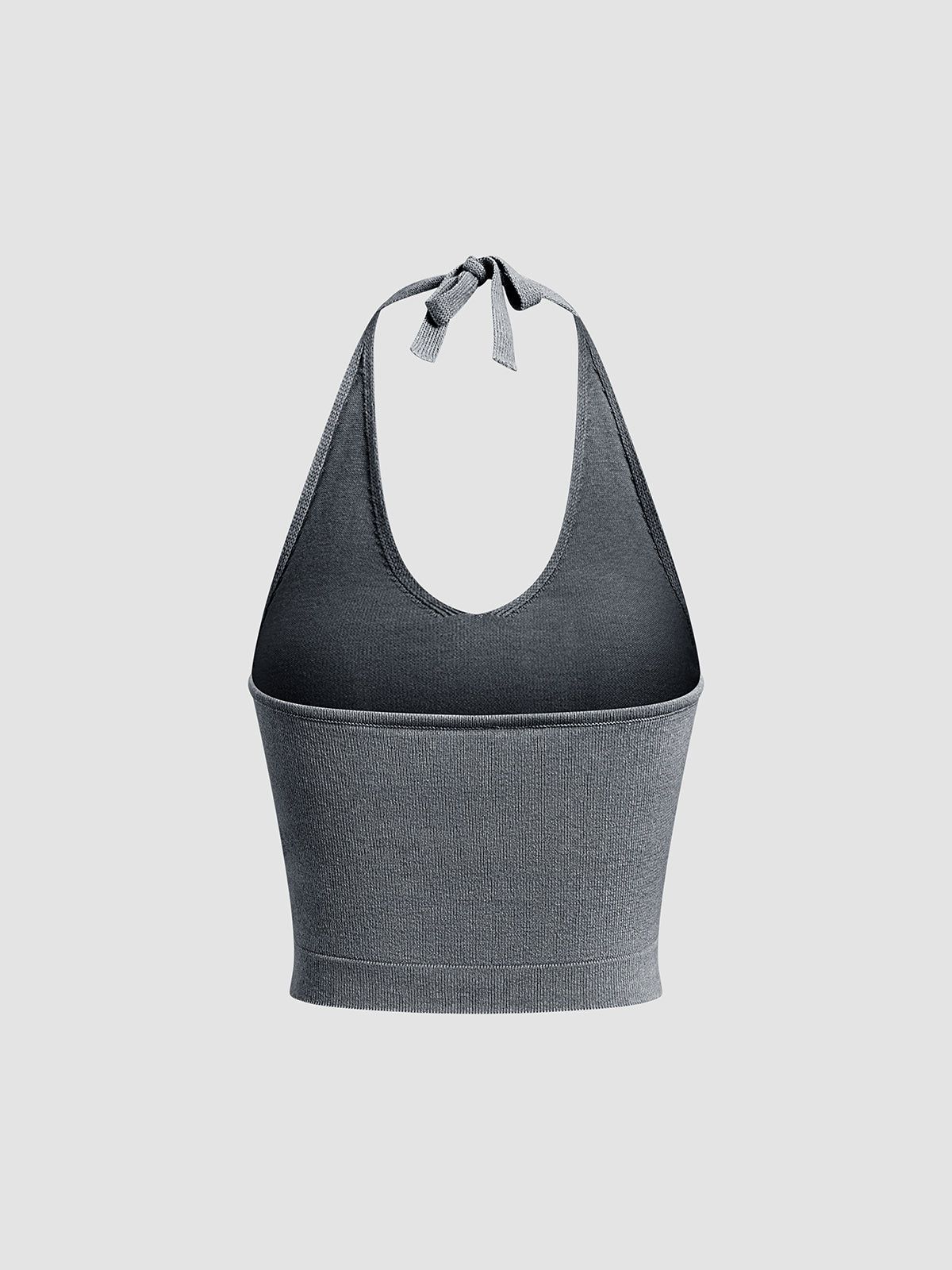 Solid Halter Open Back Crop Knit Top sold by COMMENSE product image thumbnail 5