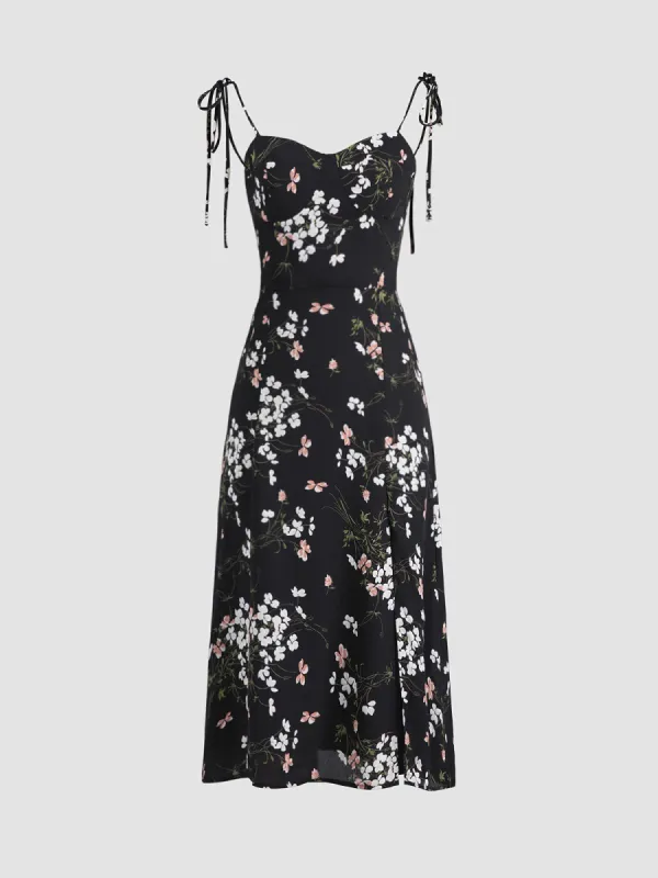 Ornate Floral Strap Dress sold by COMMENSE