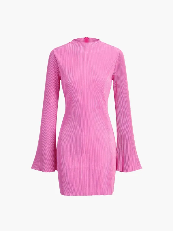 Barbiecore Plisse Zippered Short Dress sold by COMMENSE