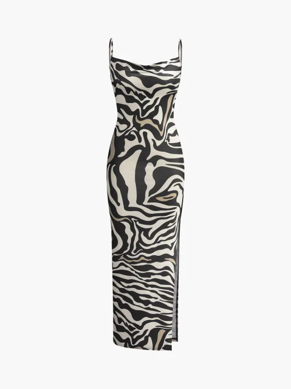 Sexy Backless Zebra Print Slim Fit Dress sold by COMMENSE