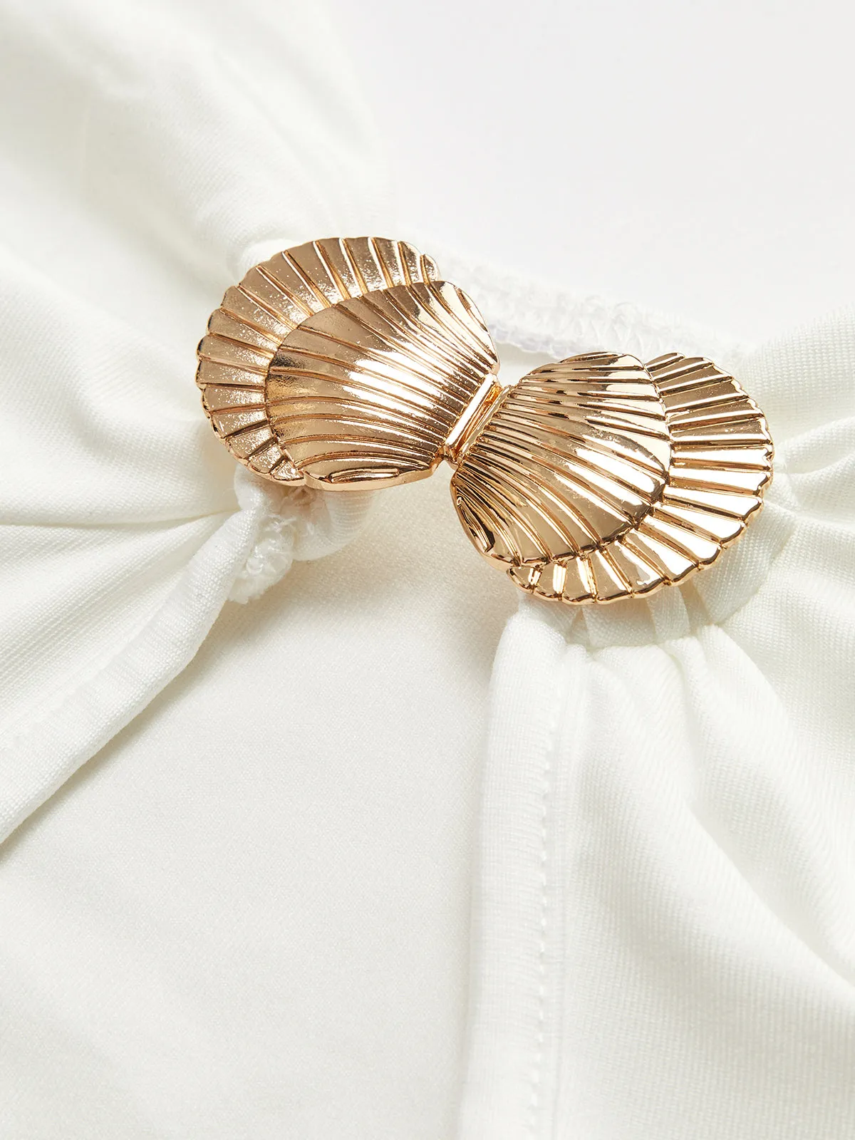 Off Shoulder Cutout Solid Long Dress sold by COMMENSE product image thumbnail 2