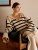 Oversize Striped Pullover Sweater sold by COMMENSE