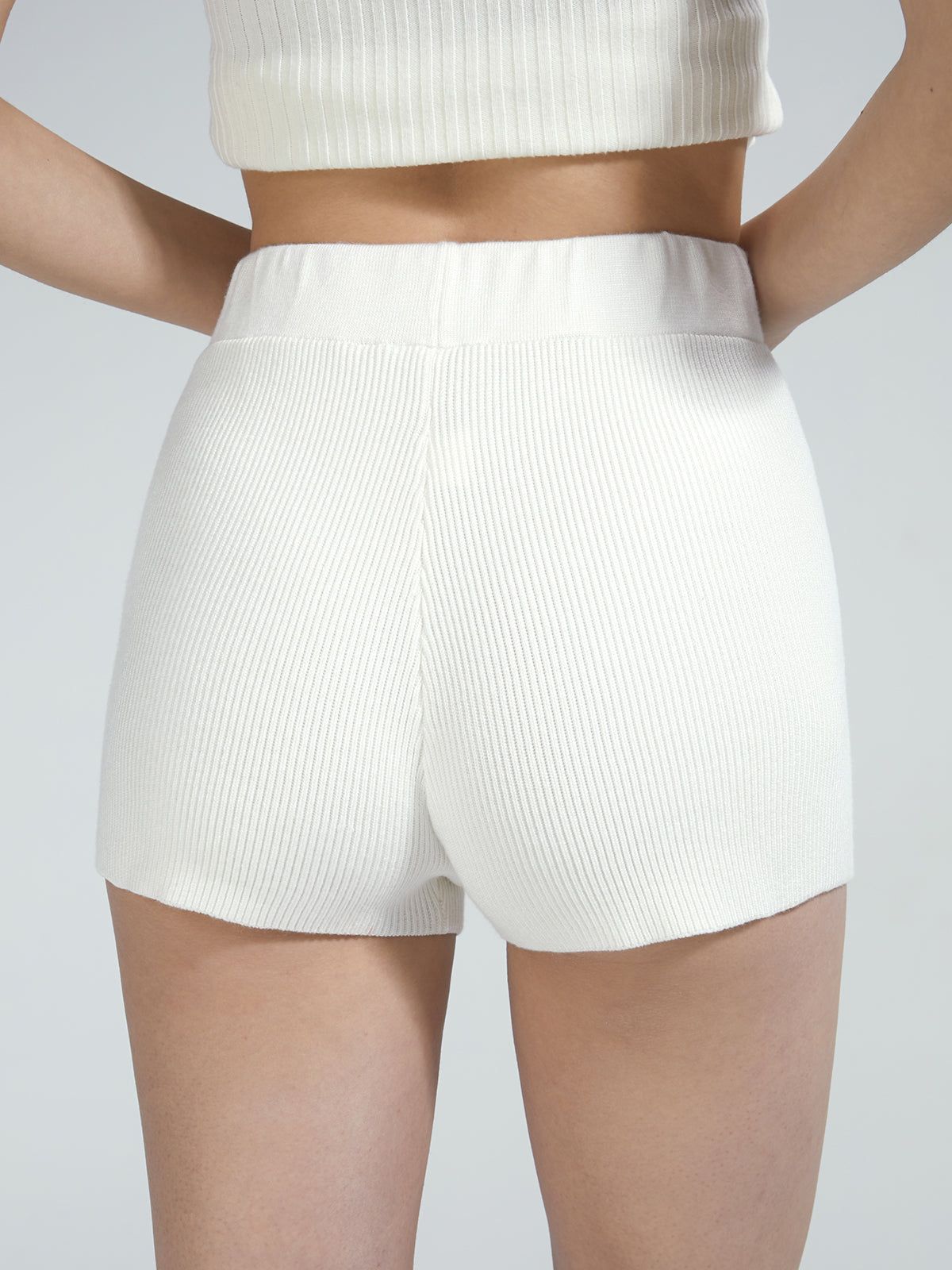 High Waisted Ribbed Knit Shorts sold by COMMENSE product image thumbnail 5
