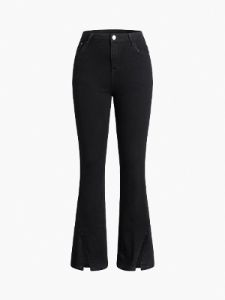 Black Denim Flare Jeans sold by COMMENSE