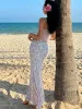 Floral Front Ruched Maxi Skirt Set sold by COMMENSE