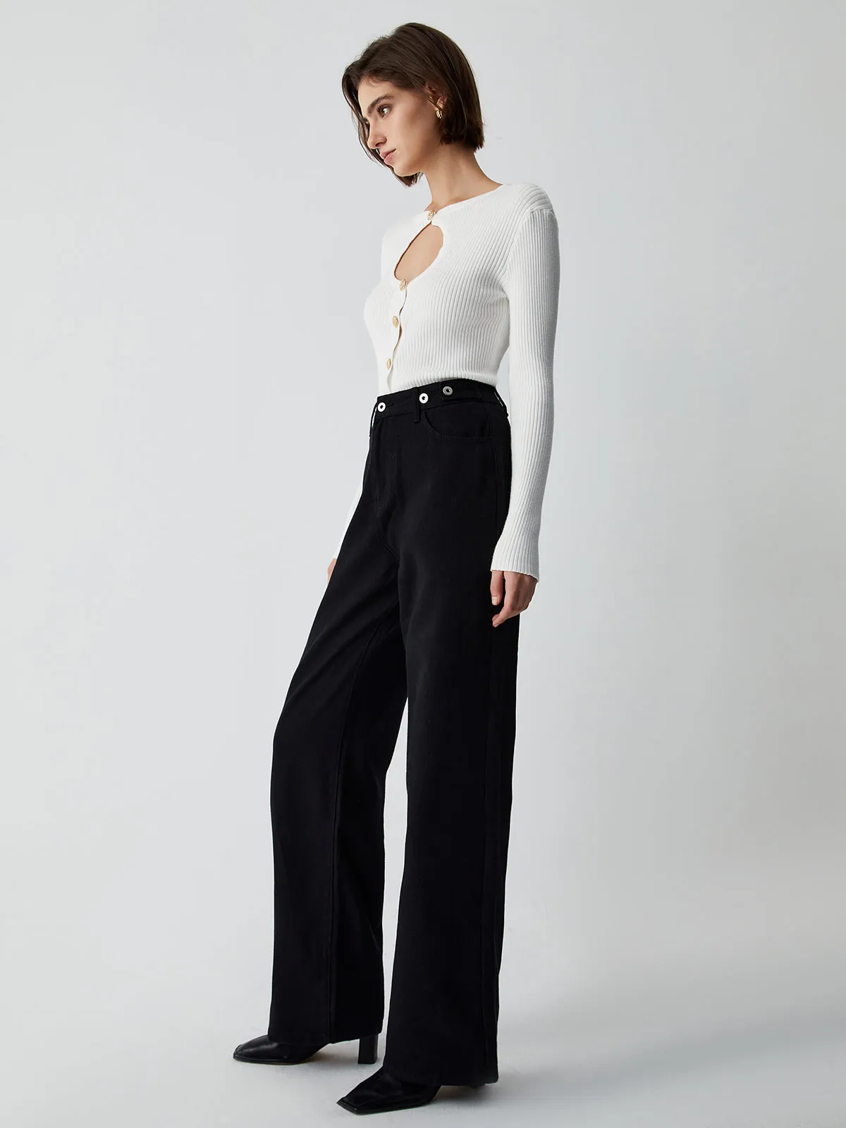 Effortless Keyhole Long Sleeve Knit Top sold by COMMENSE product image thumbnail 4