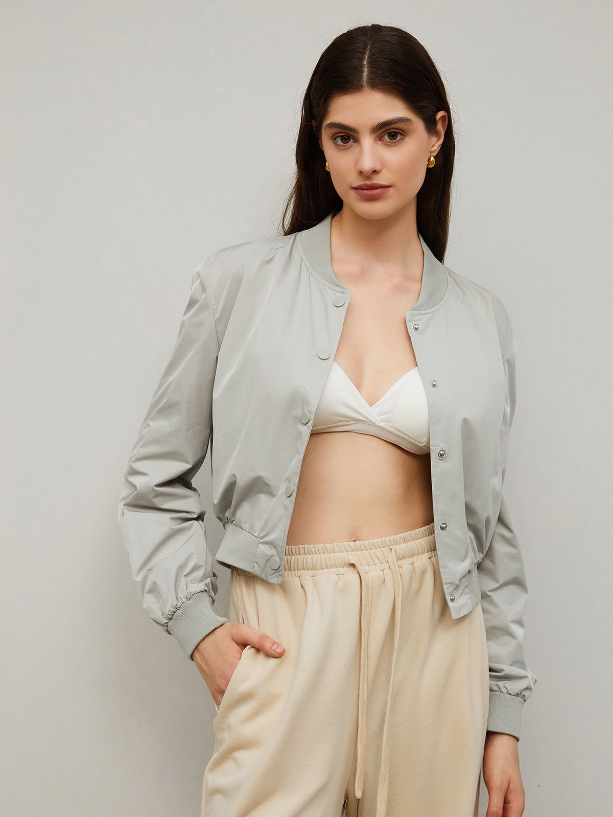 Street Crop Bomber Jacket sold by COMMENSE product image thumbnail 3