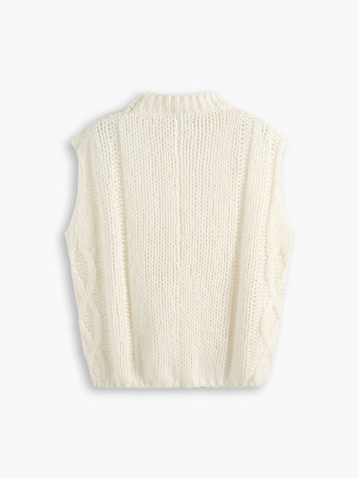 Cream Cable Knit Sweater Vest sold by COMMENSE product image thumbnail 2
