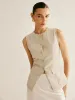 Elegant Breasted Piping Split Vest sold by COMMENSE