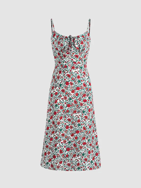 White Paisley Smoothie Strap Dress made by COMMENSE