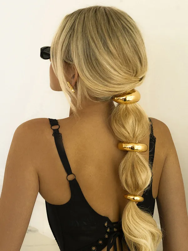 1pc Golden Elastics Hair Tie sold by COMMENSE