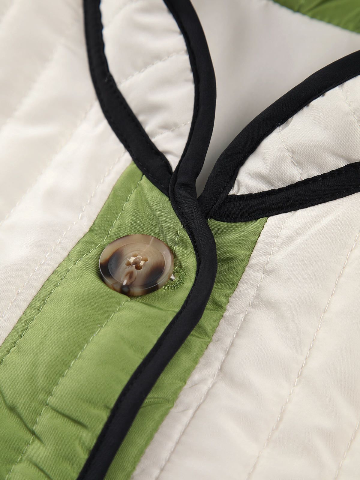 Contrast Piping Colorblock Quilted Coat sold by COMMENSE product image thumbnail 2