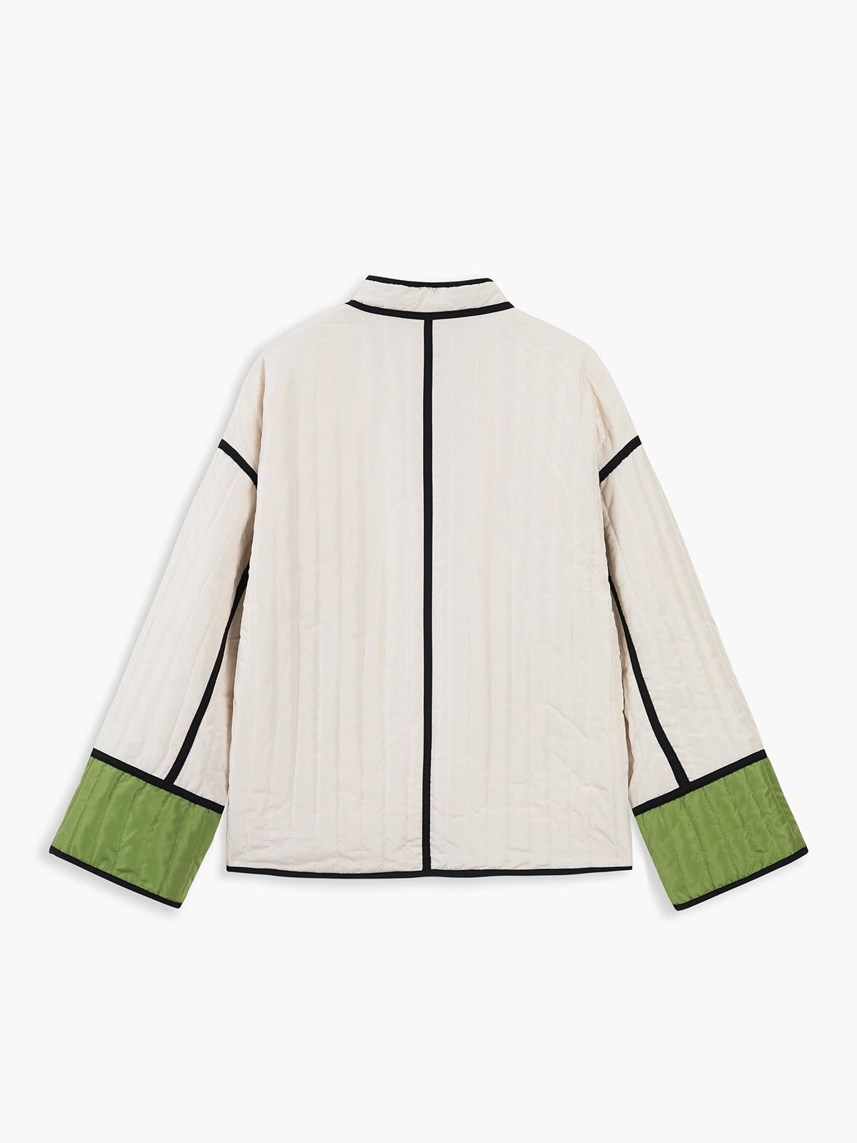 Contrast Piping Colorblock Quilted Coat sold by COMMENSE product image thumbnail 3