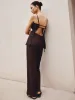 Casual Knotted Cami Top With Pants Set sold by COMMENSE