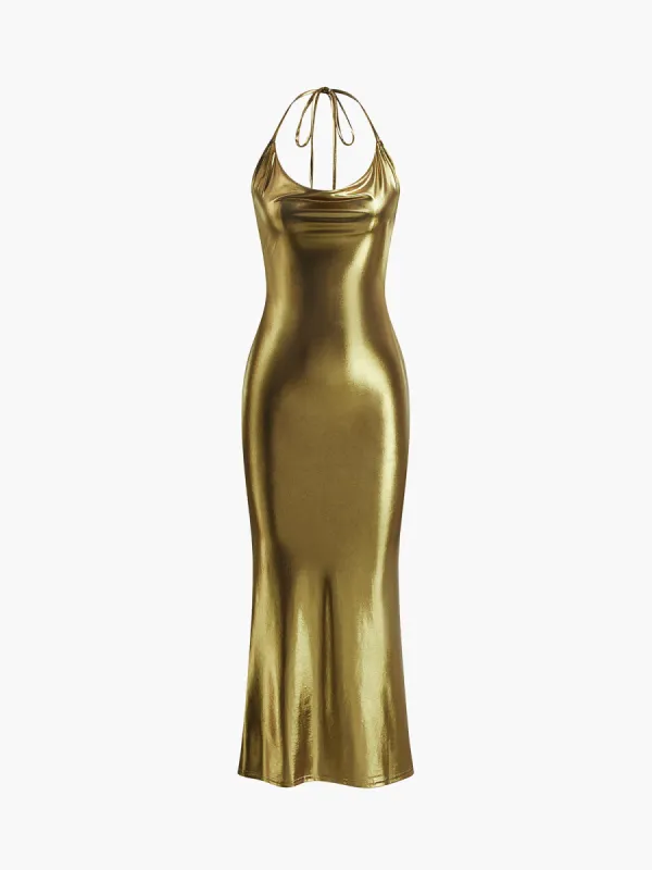 Sexy Halter Backless Slim Long Dress sold by COMMENSE