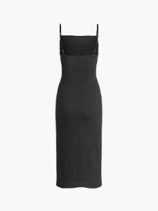 Solid Backless Pleated Long Dress sold by COMMENSE