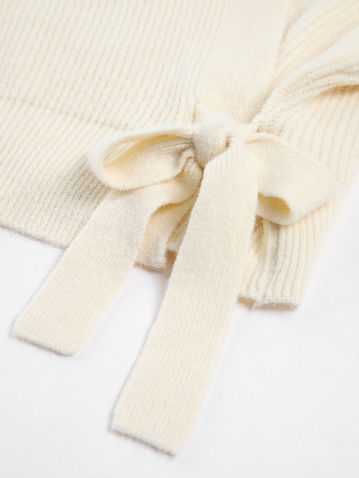 Creamy Flatwhite Wrap Tied Cardigan sold by COMMENSE product image thumbnail 5