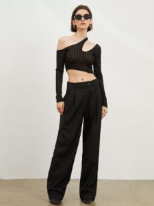 Cutout Asymmetrical Crop Top sold by COMMENSE