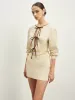 Cotton & Linen Lace Up Dress Without Belt sold by COMMENSE