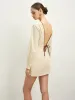 Cotton & Linen Lace Up Dress Without Belt sold by COMMENSE