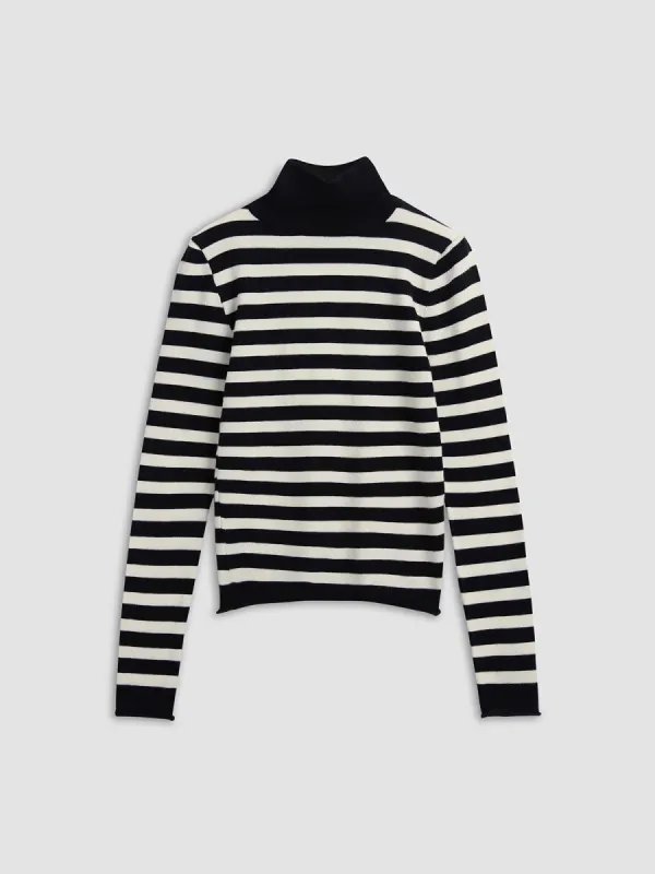 Cozy Stripe Mockneck Shirt sold by COMMENSE