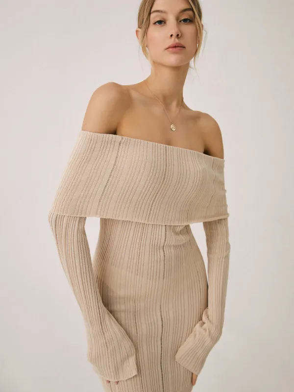 Cold Shoulder Short Knit Dress sold by COMMENSE