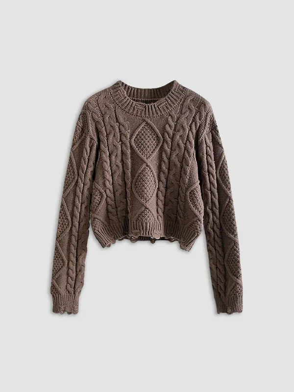Vintage Castle Cable Knit Sweater sold by COMMENSE