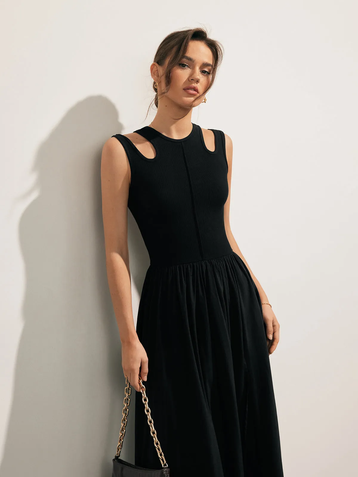 Cutout Split Thigh Midi Dress sold by COMMENSE product image thumbnail 3