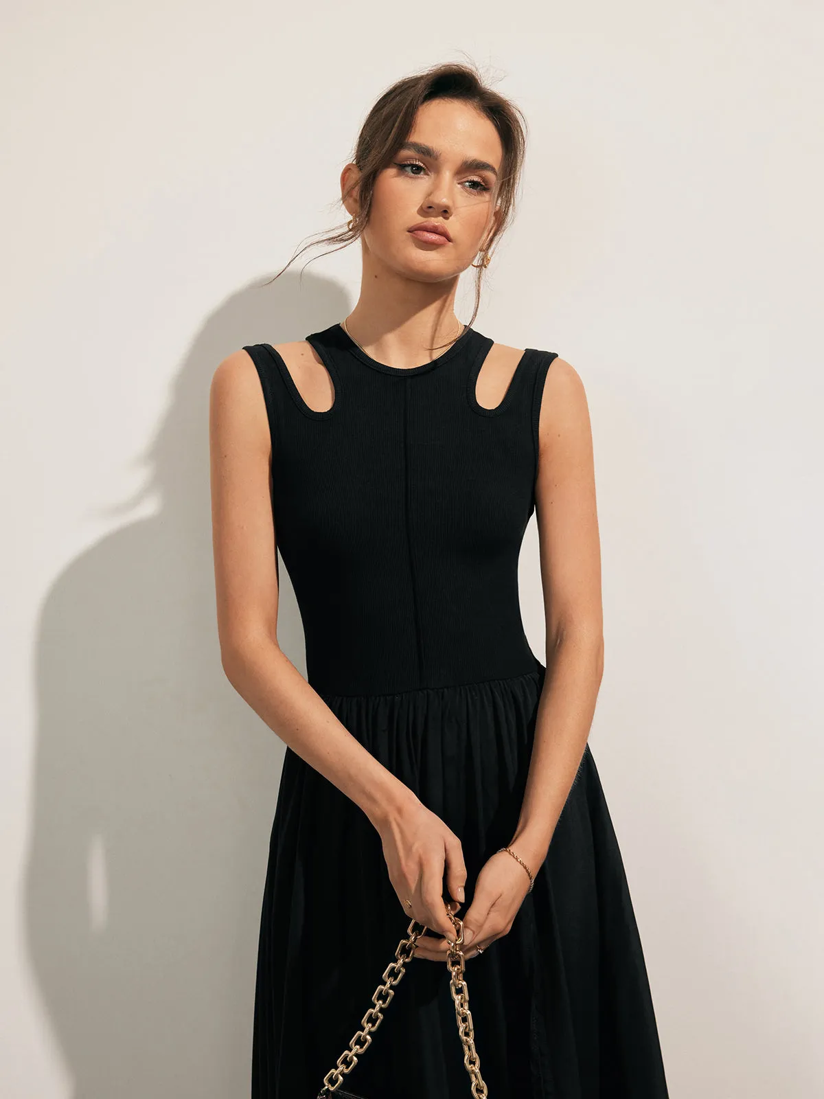 Cutout Split Thigh Midi Dress sold by COMMENSE product image thumbnail 4