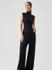 Sleeveless Mock Neck Slit Ribbed Knit Sweater sold by COMMENSE