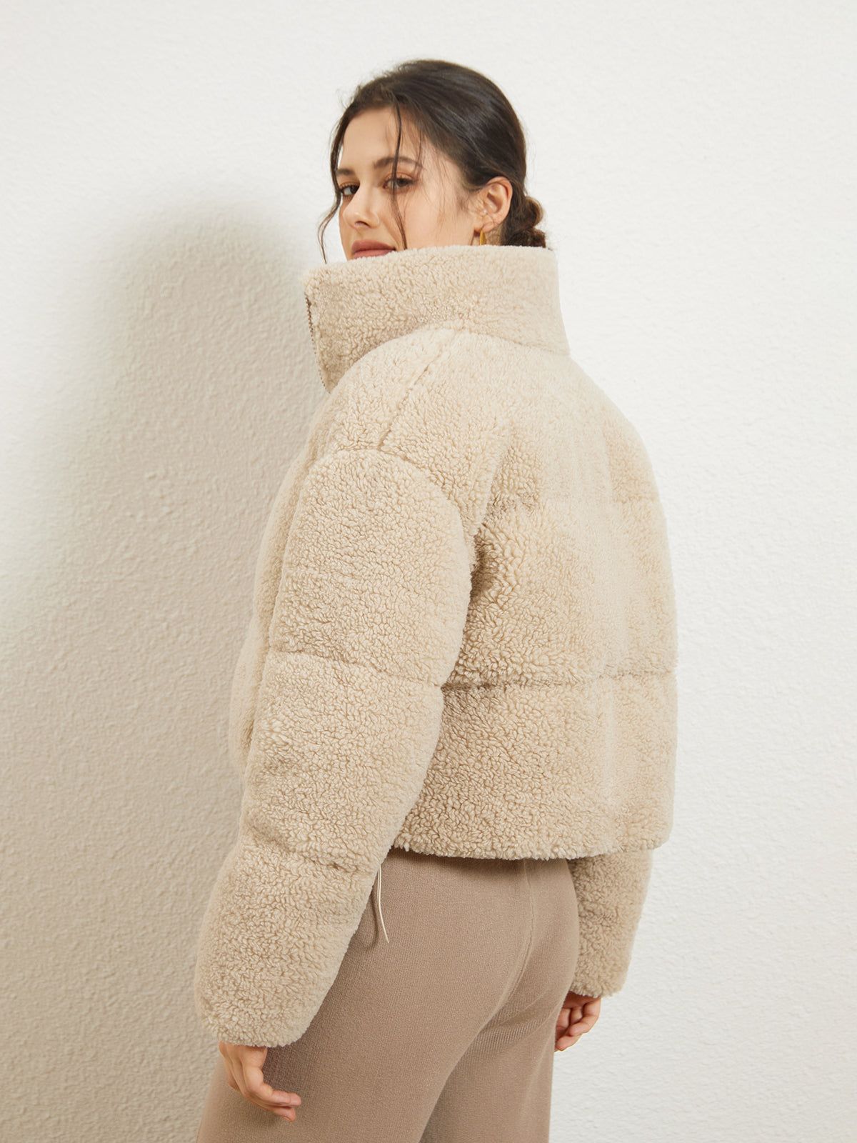 Stand Collar Fleece Jacket sold by COMMENSE product image thumbnail 5