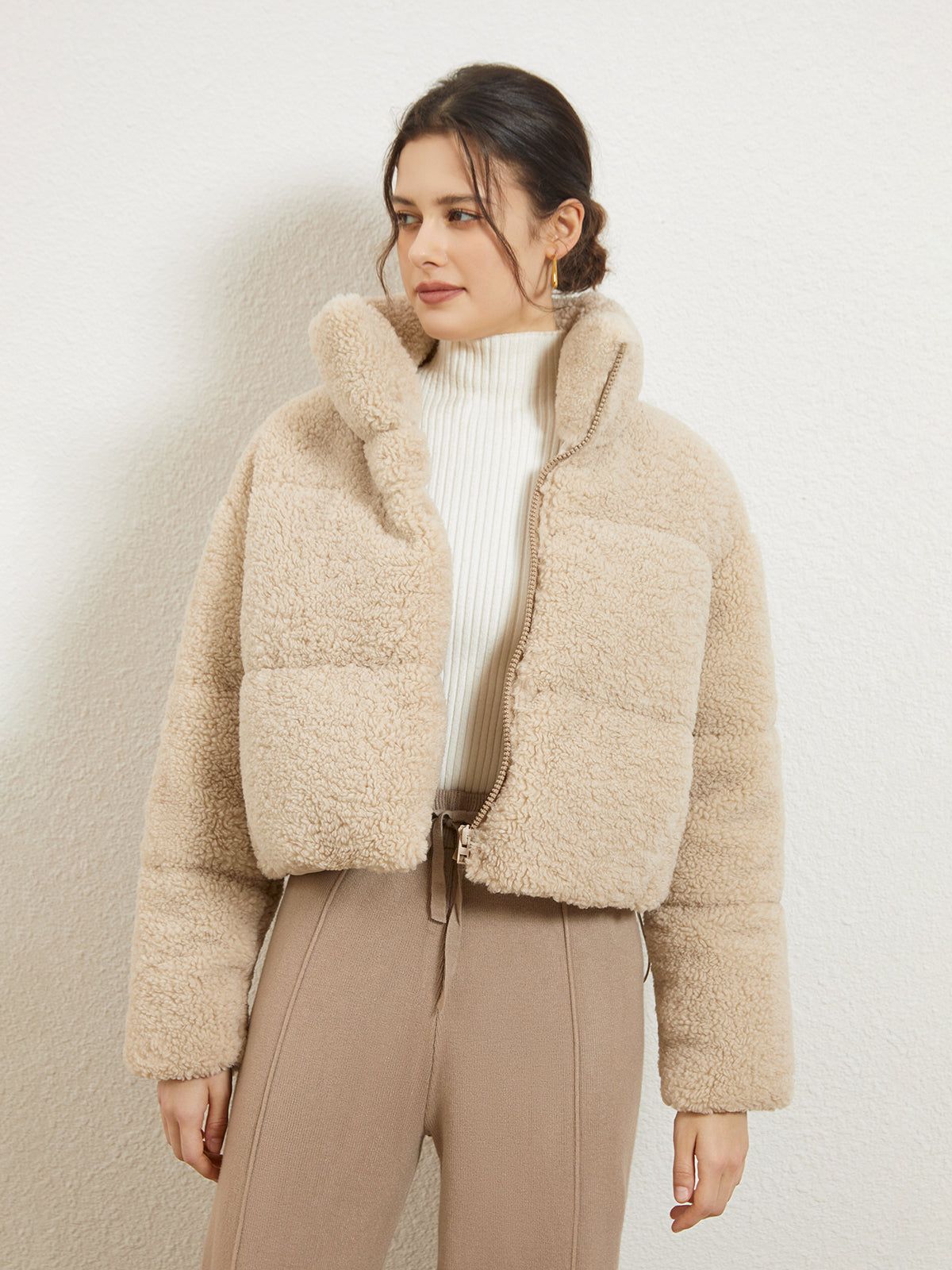 Stand Collar Fleece Jacket sold by COMMENSE product image thumbnail 2
